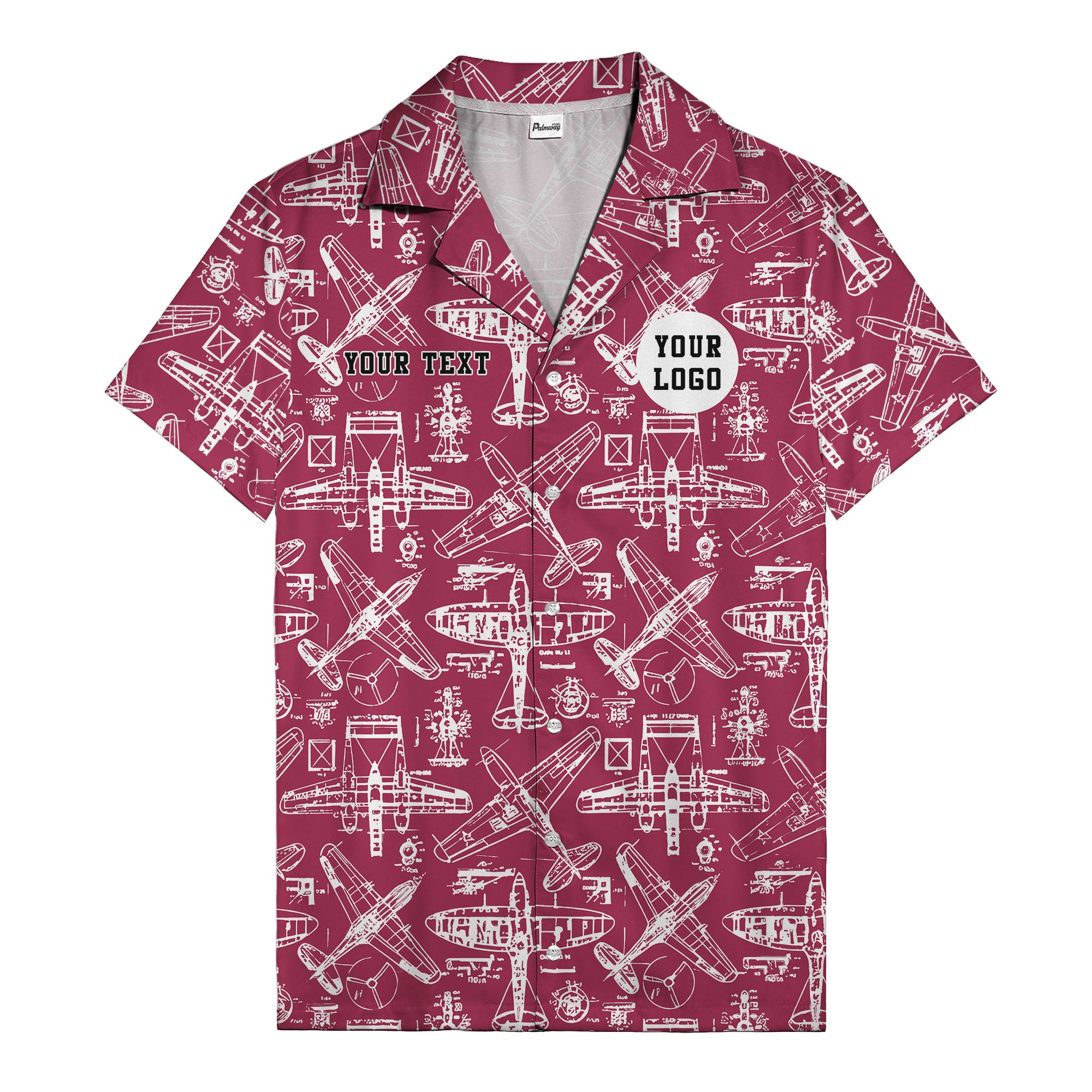 vintage airplane blueprint sketches propeller engine hawaiian shirt