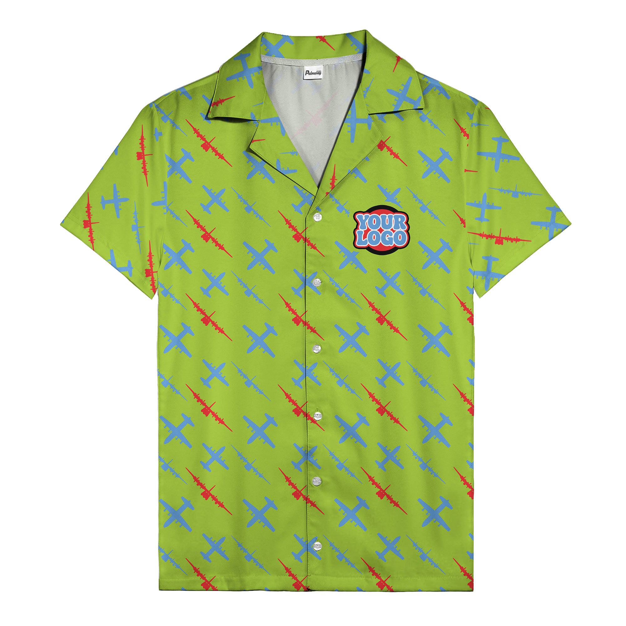 vintage airplane repeat pattern hawaiian shirt for aviation fans