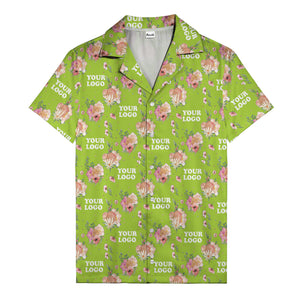 watercolor floral d20 dice hawaiian shirt with custom logo space