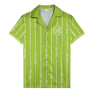 wavy line personalized hawaiian shirt with custom text & logo