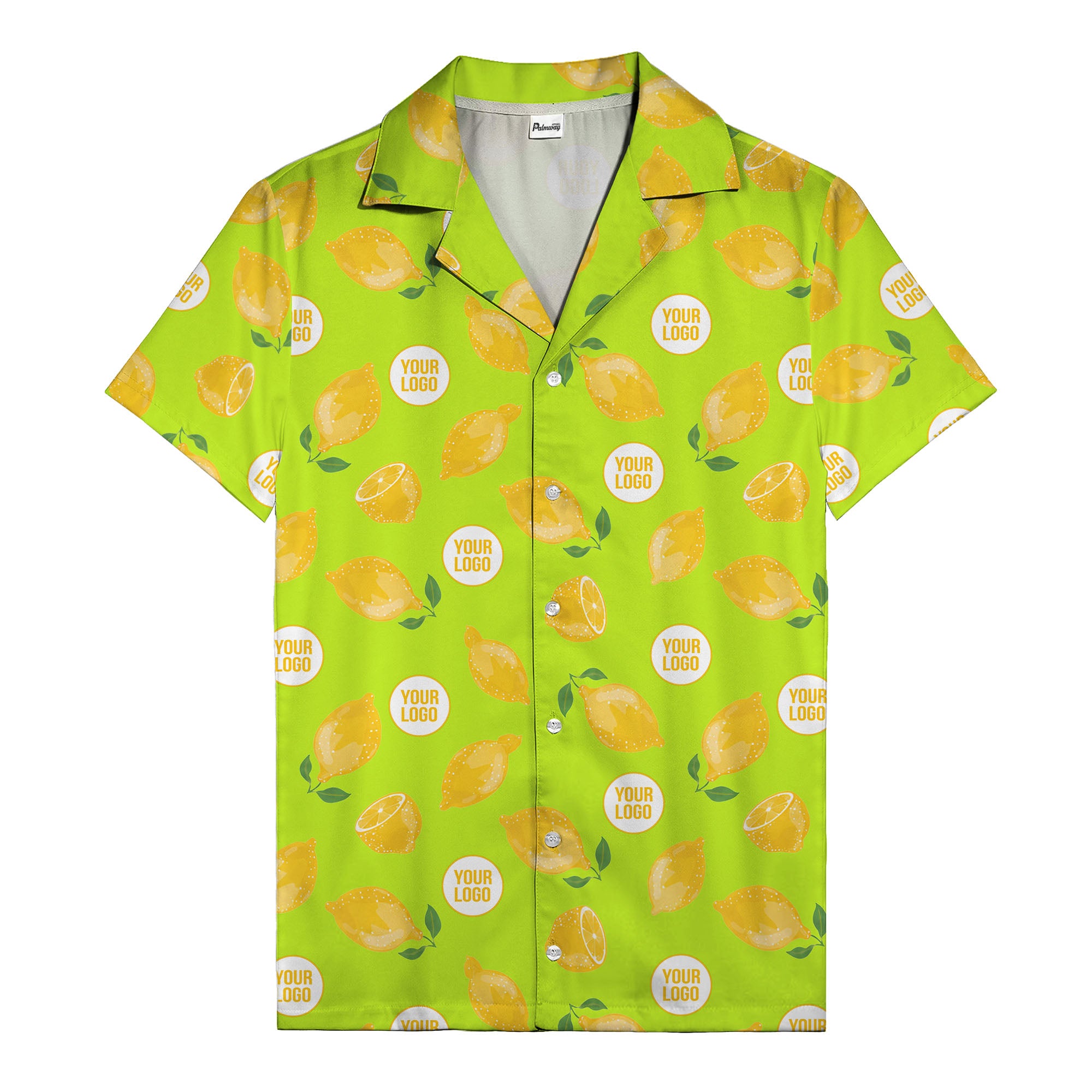 zesty lemon watercolor lemon slices & leaf hawaiian shirt