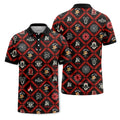 Bob’s Pizza Custom Red & Black Pattern Polo Shirt
