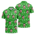 Custom Golf Icons & Face All-Over Print Short Sleeve Polo Shirt - Personalized Photo Athletic Golf Polo