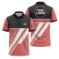 Custom Hexagon Stripe Golf Polo Shirt – Personalized Logo, Team & Corporate Golf Apparel
