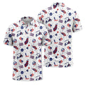 Custom Patriotic Golf Icons All-Over Print Short Sleeve Polo Shirt - Personalized Logo Athletic Golf Polo
