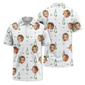 Custom Golf Icons & Kids Face All-Over Print Short Sleeve Polo Shirt - Personalized Photo Athletic Golf Polo