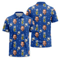 Custom Golf Equipment, Stars & Face All-Over Print Short Sleeve Polo Shirt - Personalized Photo Athletic Golf Polo