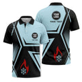 Custom Fire, Snowflake & Geometric Block Graphic Short Sleeve Polo Shirt - Personalized Name & Logo HVAC Uniform Polo