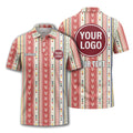 Custom Tribal Chevron Pattern Golf Polo Shirt – Personalized Logo & Name, Colorful Geometric Golf Team Apparel