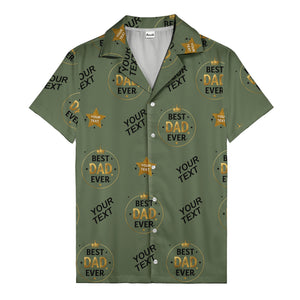 best dad ever gold crown circle repeat pattern hawaiian shirt for men