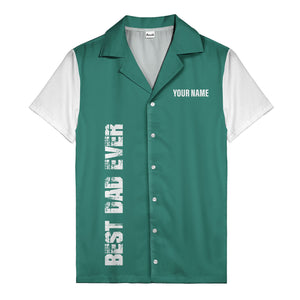 best dad ever vertical name personalized black graphic hawaiian shirt for men