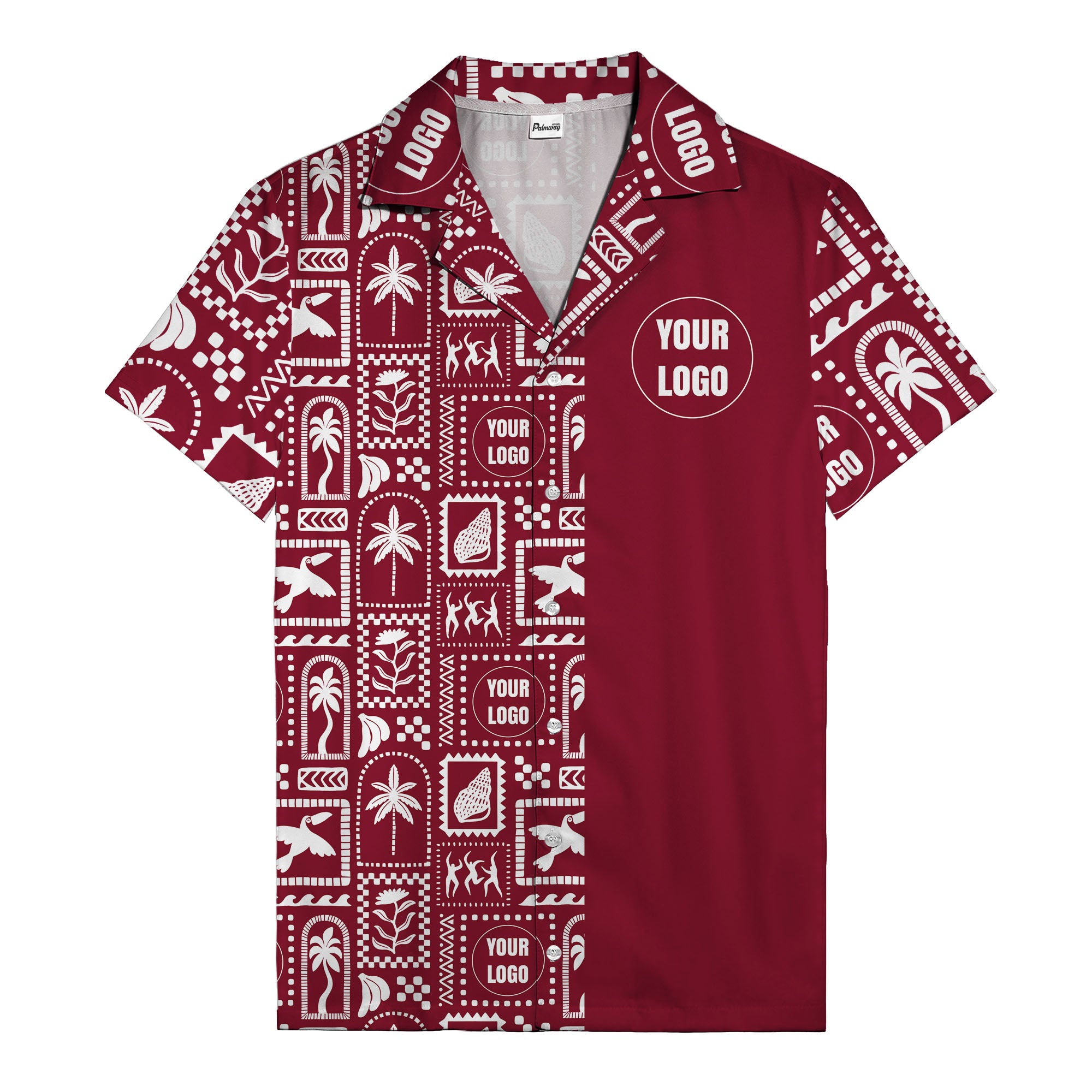 black palm trees & toucans graphic hawaiian shirt for men