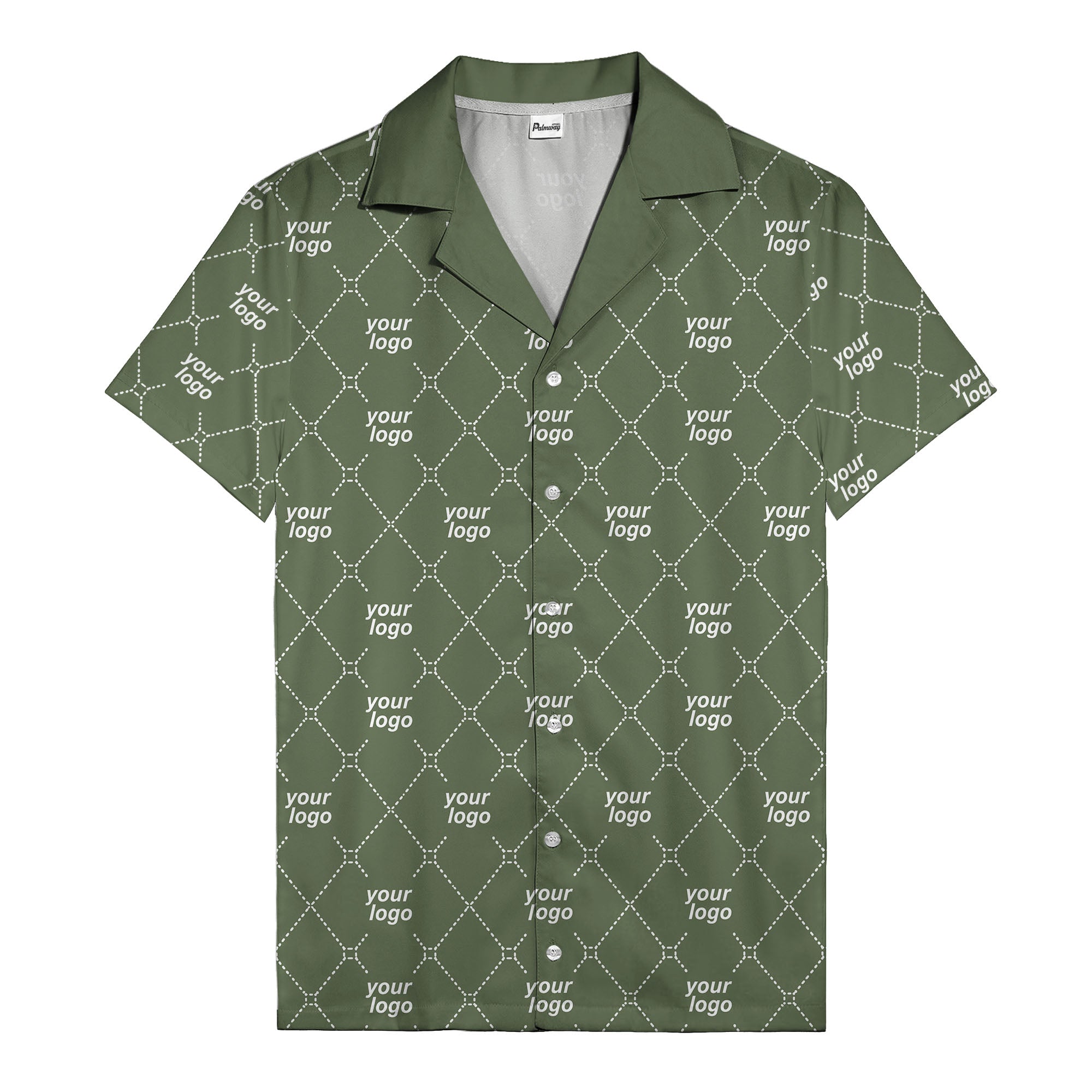 black & white quilted diamond custom logo hawaiian shirt