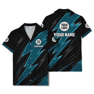 bold lightning bolt repeat pattern personalized hawaiian shirt for men