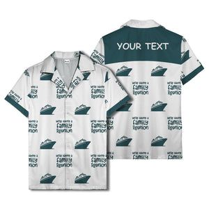 cruise ship silhouettes and family reunion text repeat hawaiian shirt