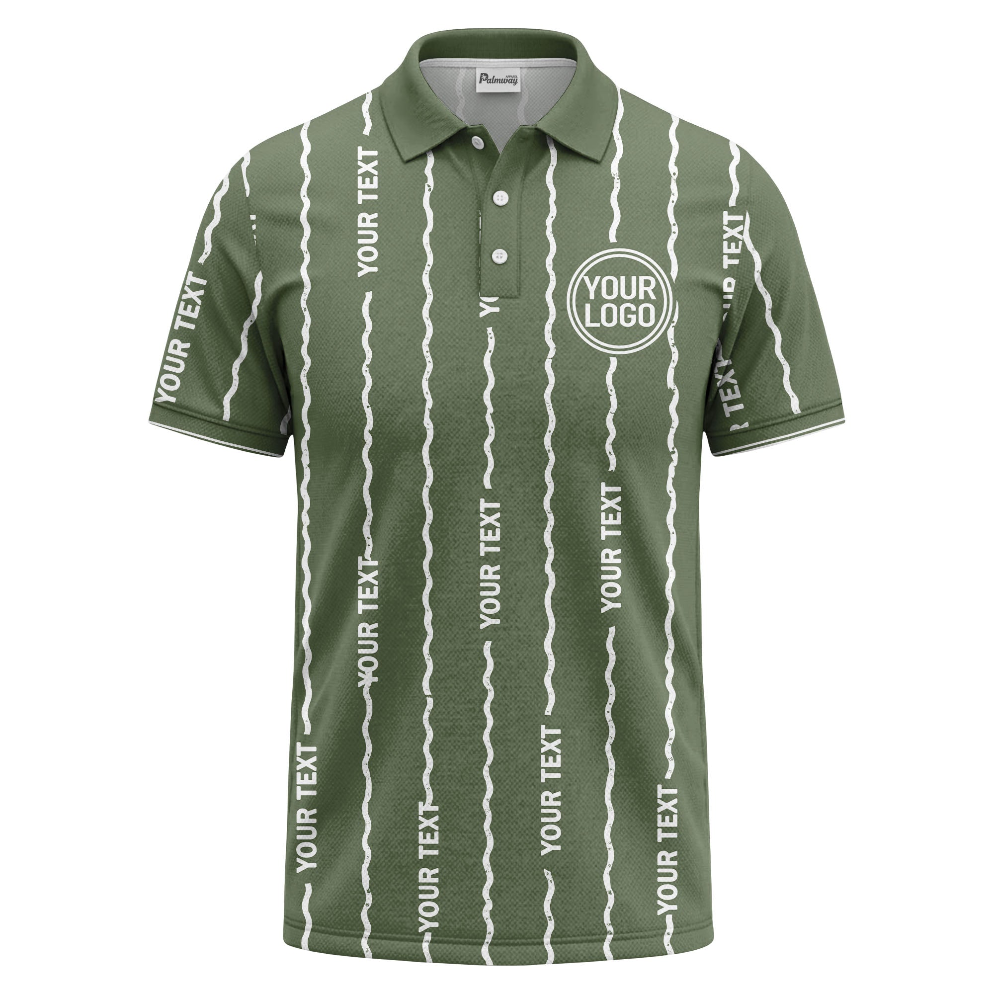 custom logo circle & wavy lines personalized polo shirt