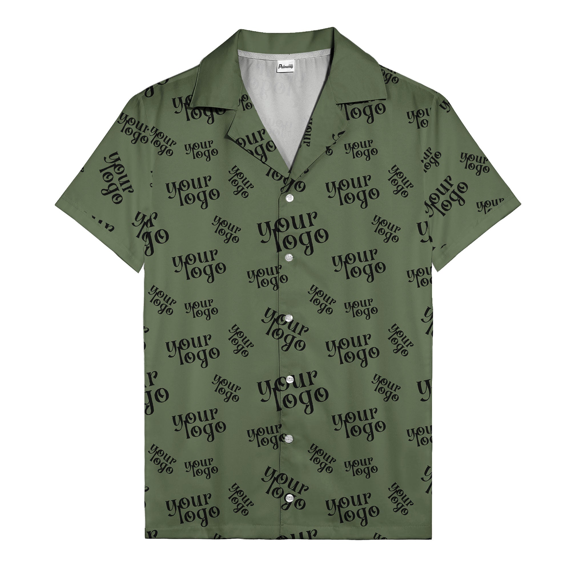 custom logo repeat typography hawaiian shirt for personalized style