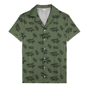 custom logo repeat typography hawaiian shirt for personalized style