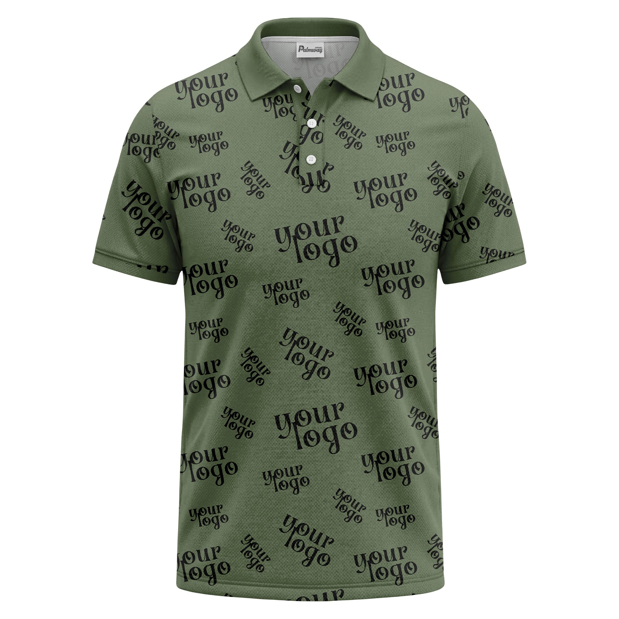 custom logo repeat typography minimalist polo shirt