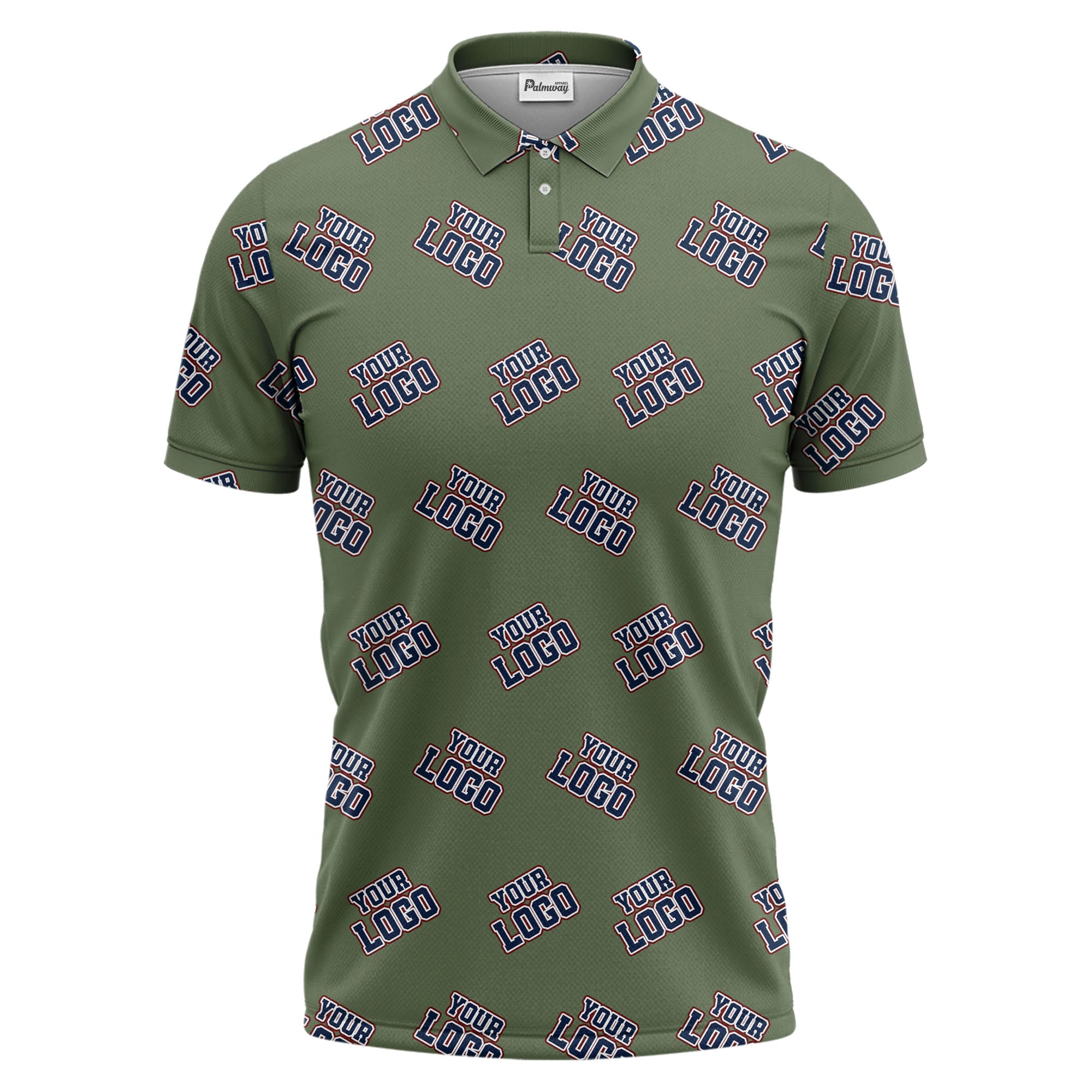 repeating custom logo illustration polo shirt for personalized hawaiian style