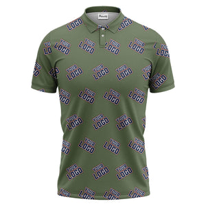 repeating custom logo illustration polo shirt for personalized hawaiian style
