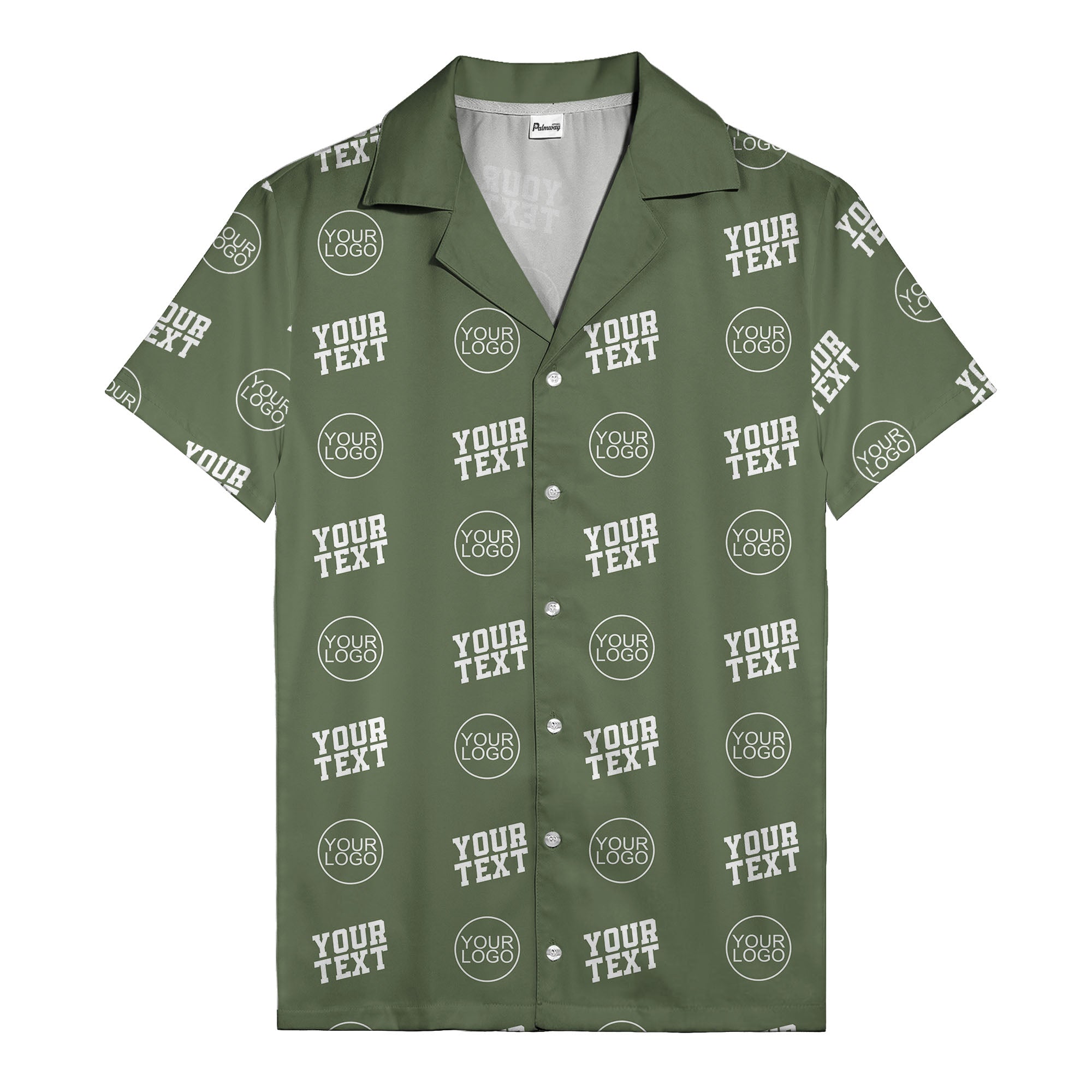 custom logo & text repeat pattern personalized hawaiian shirt