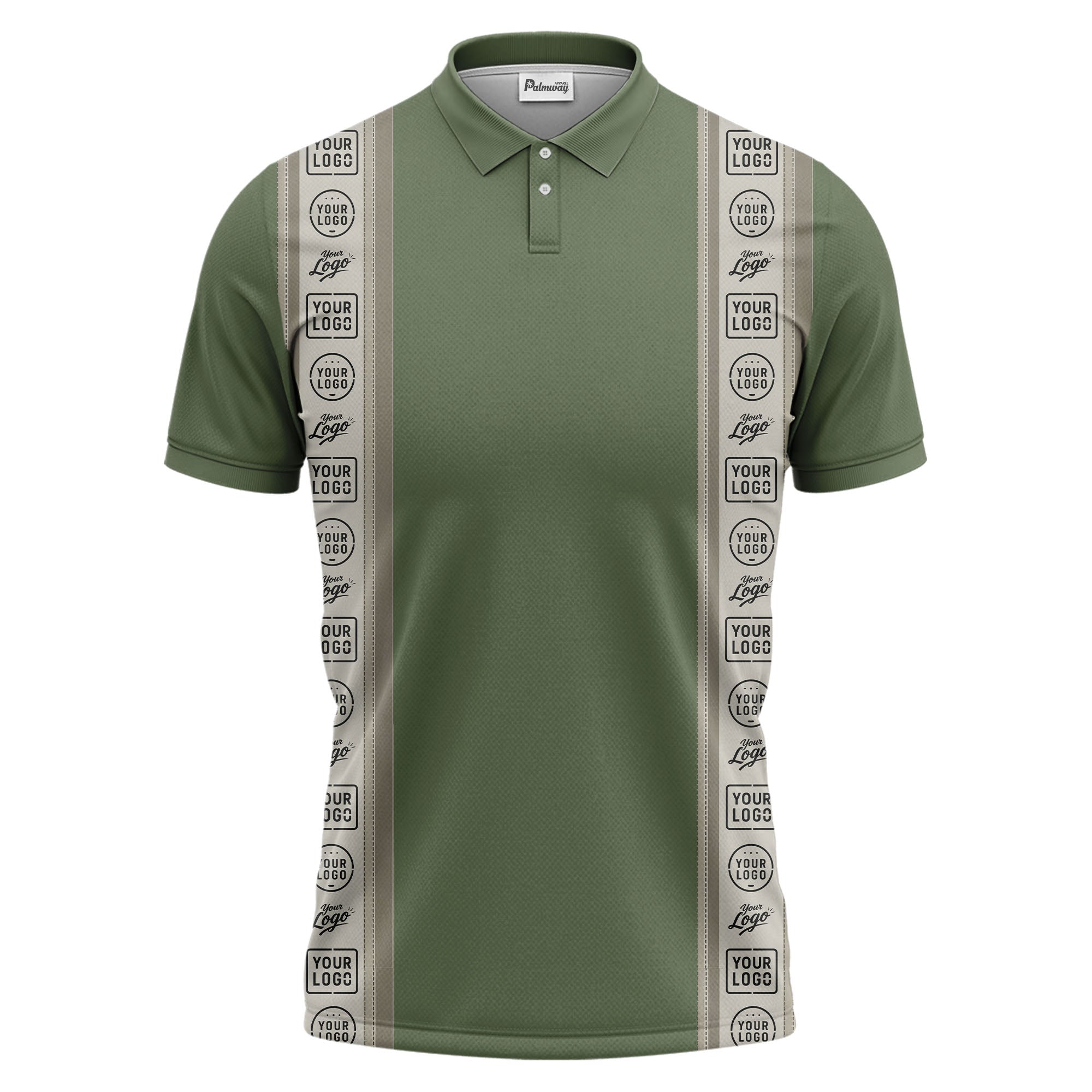 custom logo vertical stripe polo shirt for men - professional branding