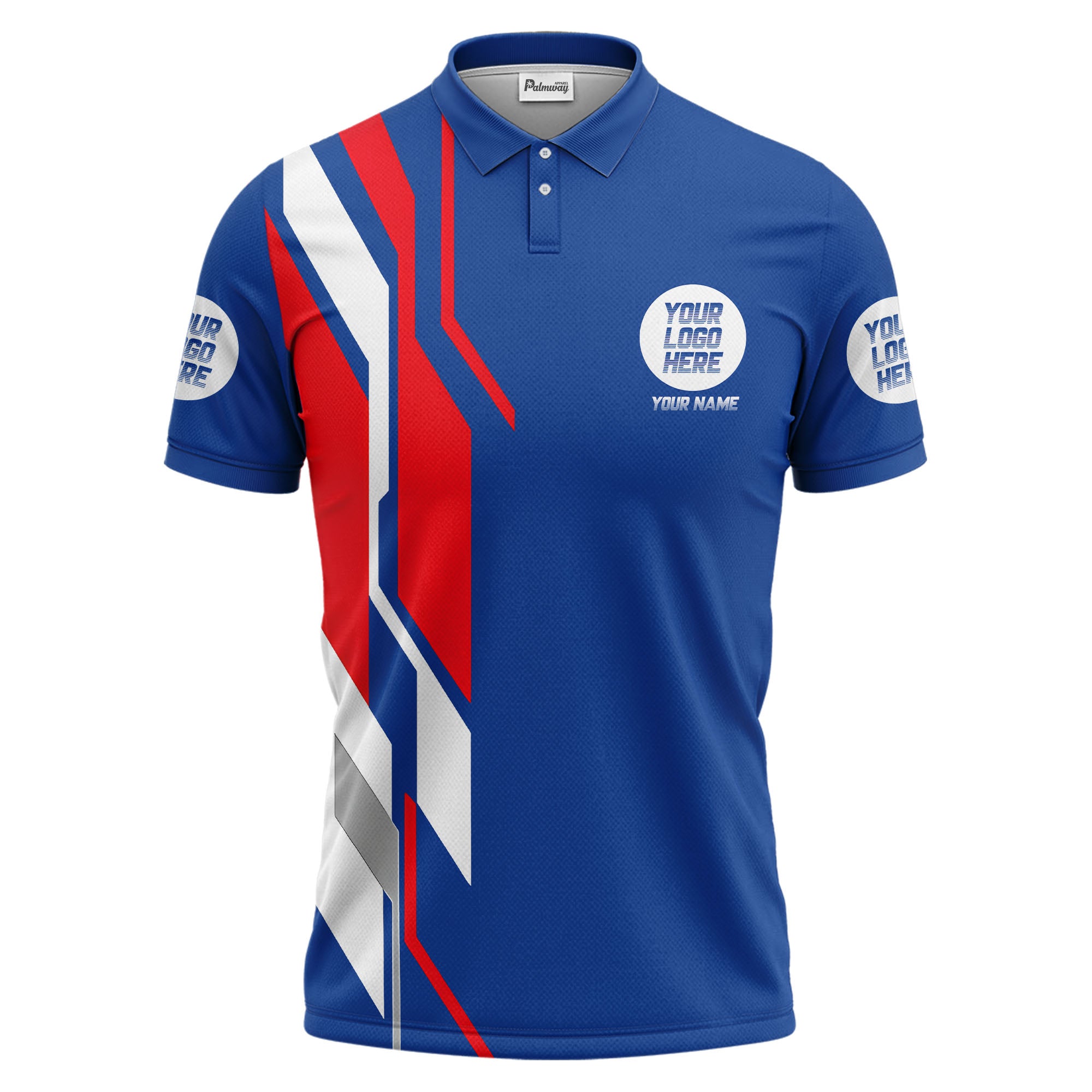 custom multi color geometric abstract modern men's performance polo shirt