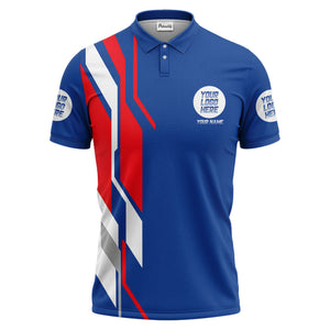 custom multi color geometric abstract modern men's performance polo shirt