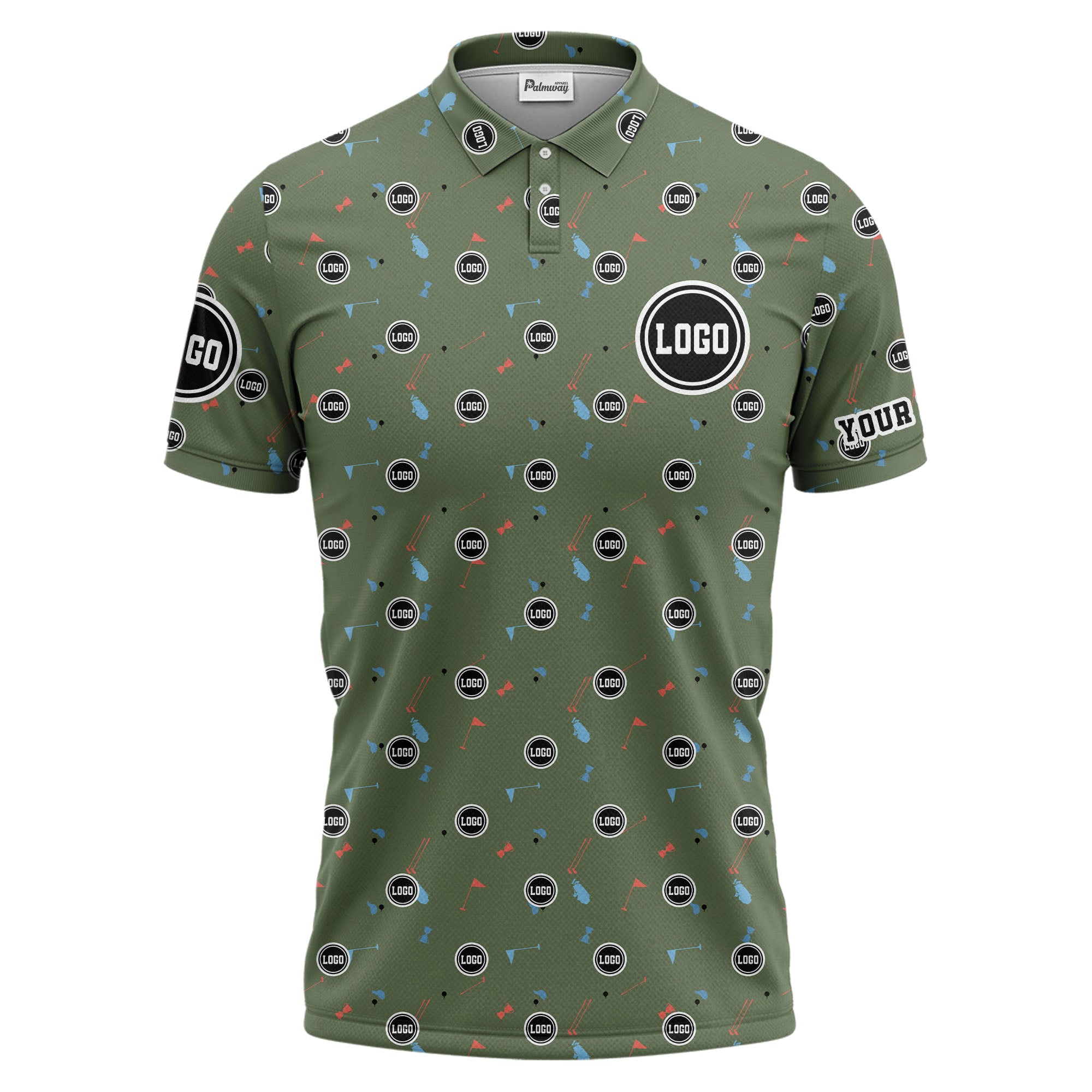 custom multi color golf sports custom logo polo shirt with team event tournament style hawaiian shirt