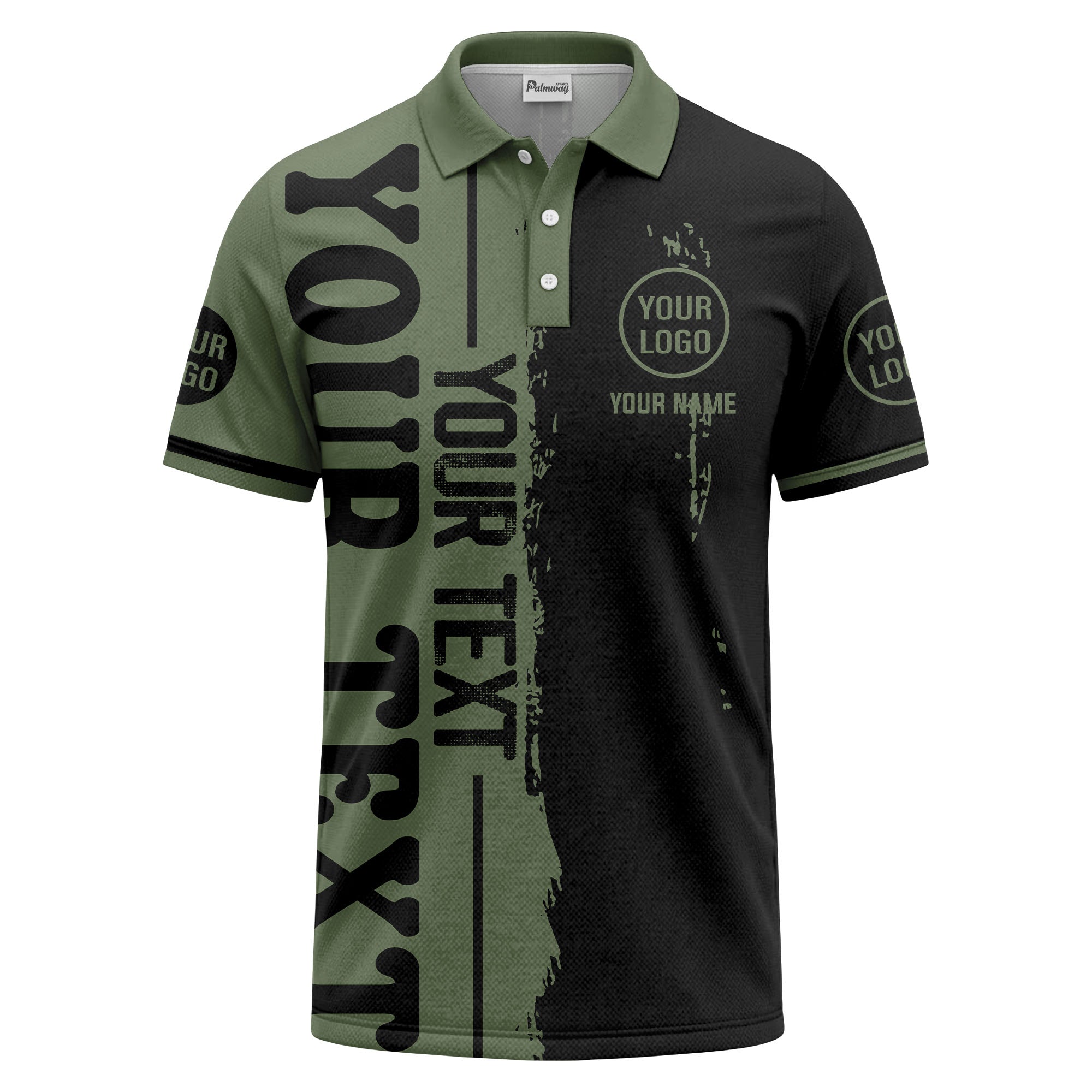 custom name & logo bold graphic personalized polo shirt