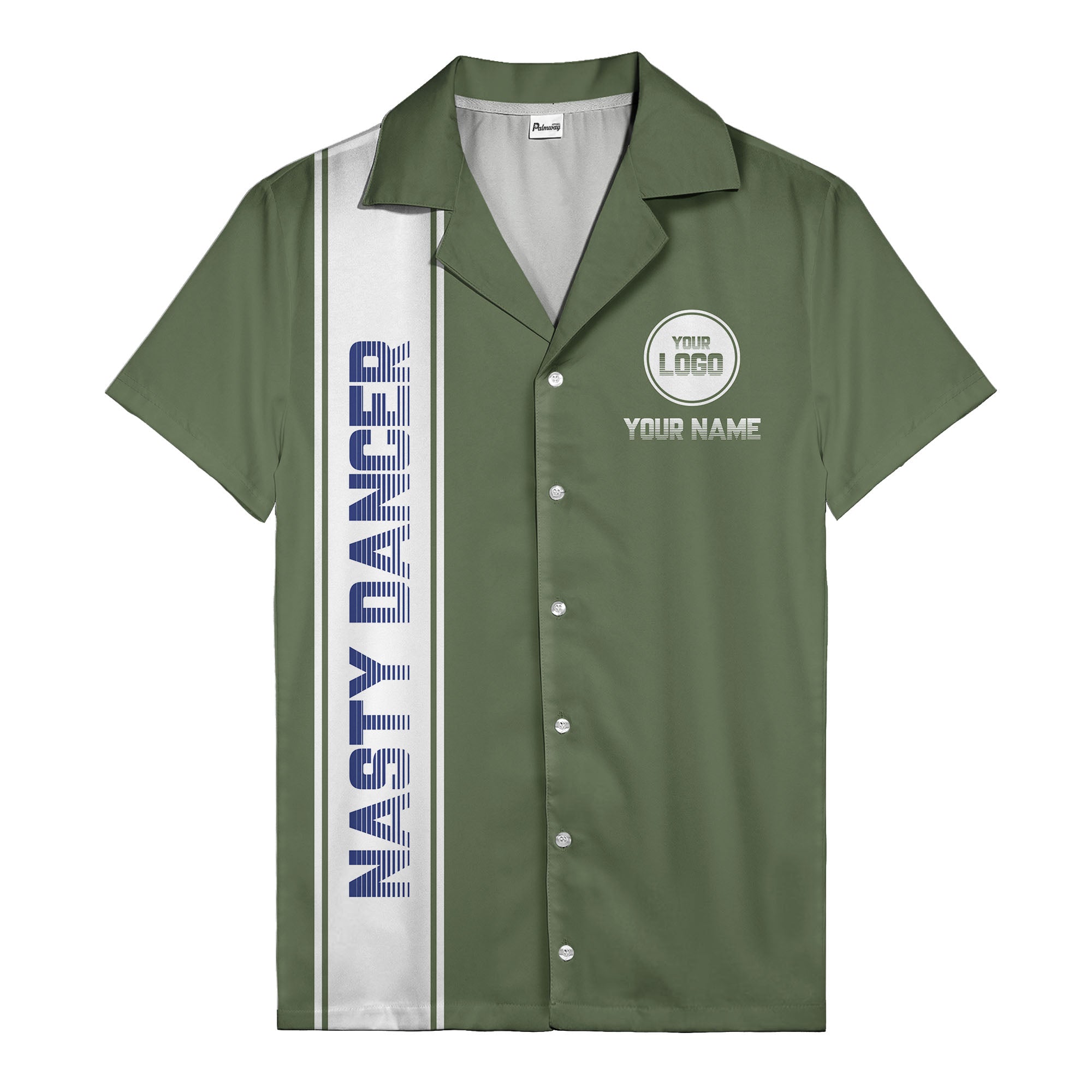 custom team logo striped black hawaiian shirt for spirit days