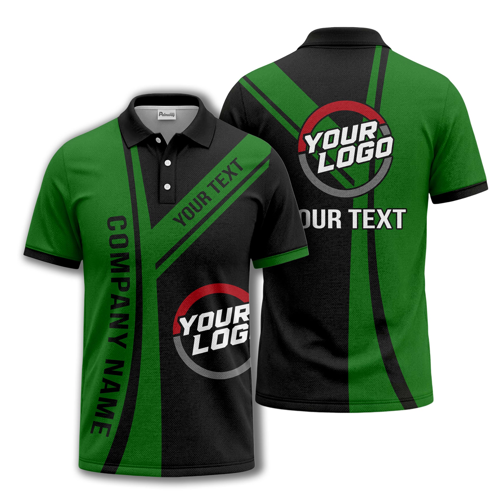 customizable company logo diagonal stripe polo shirt for corporate teams