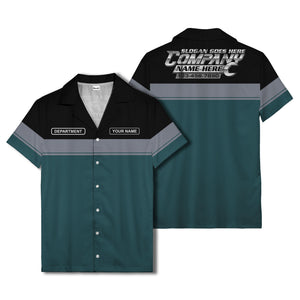 customizable department name gray stripe minimalist hawaiian shirt