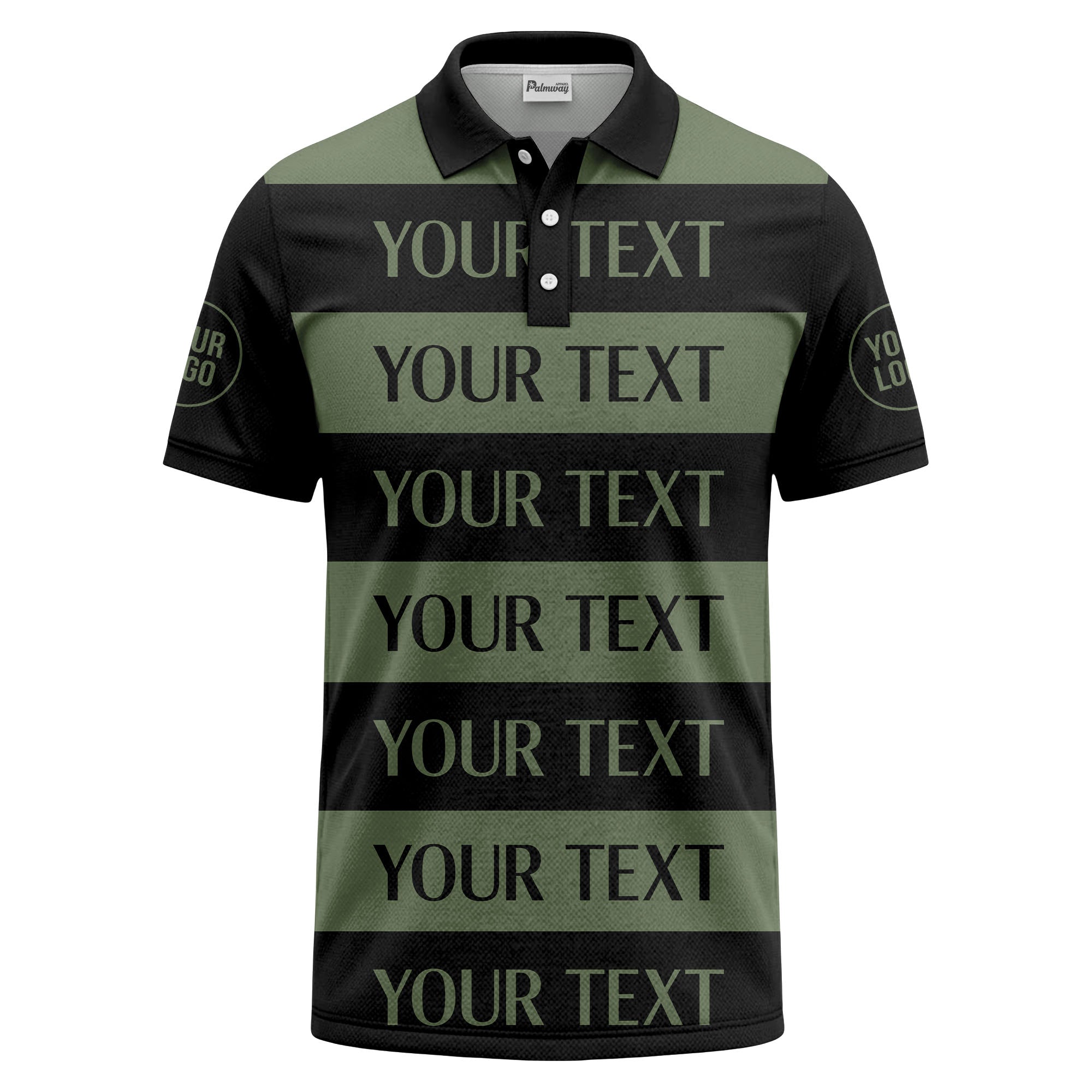 customizable text on bold horizontal stripes polo shirt