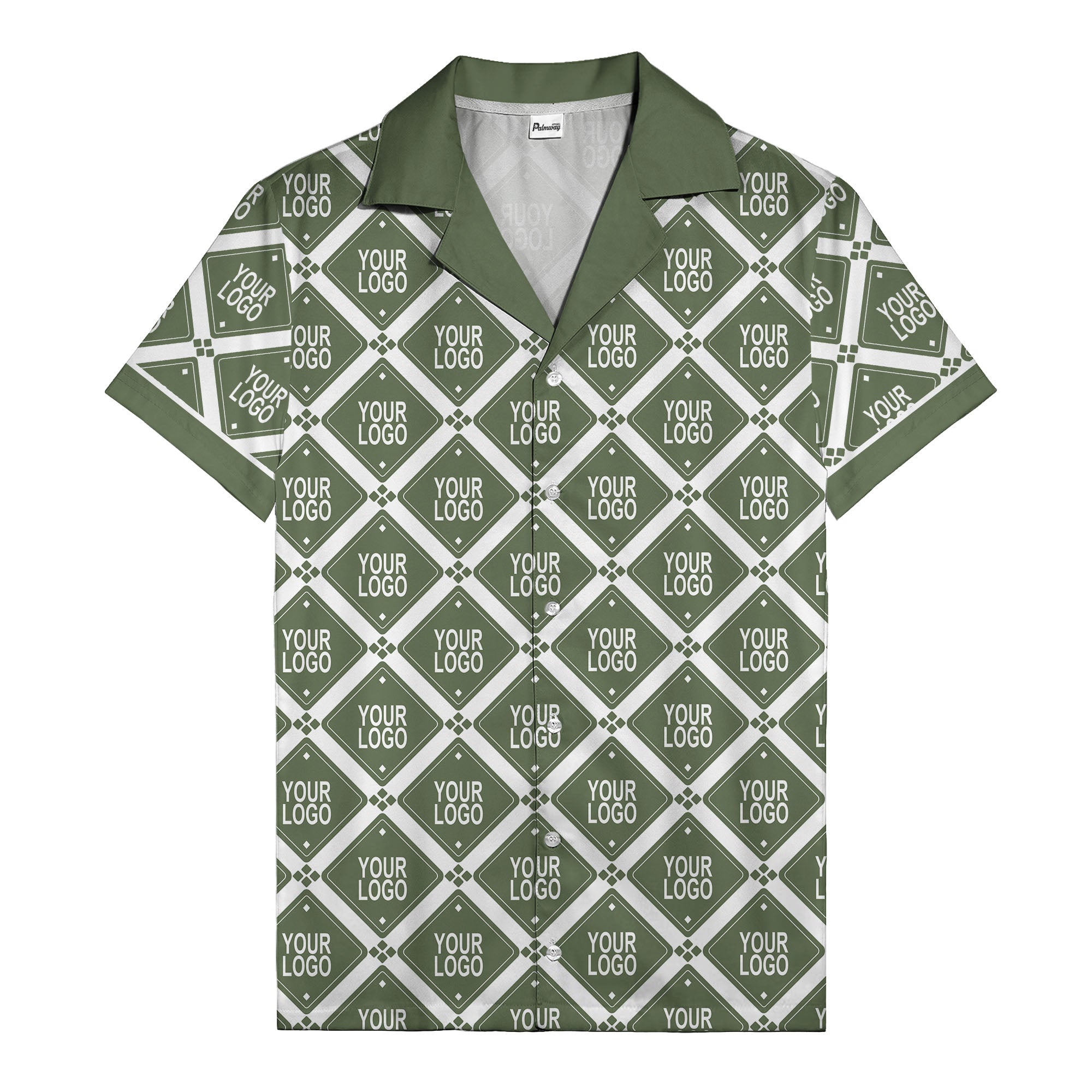 diamond repeat logo geometric hawaiian shirt for men