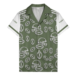 football helmets & balls repeat hawaiian shirt for men