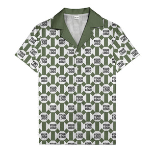 geometric grid logo repeat pattern modern graphic hawaiian shirt