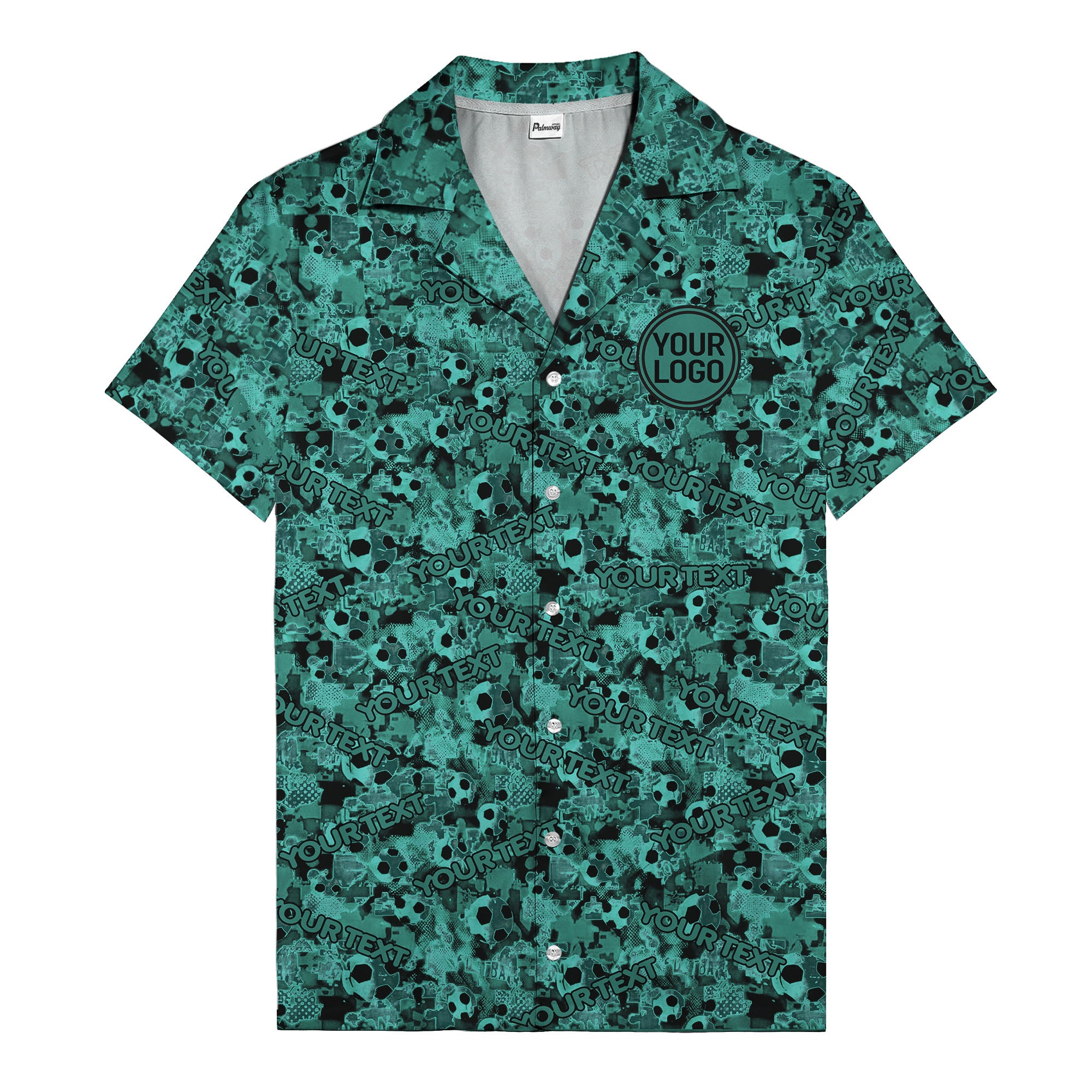 hexagon dot repeating custom text abstract geometric hawaiian shirt