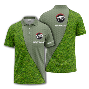 hexagon golf course grass texture custom logo polo shirt