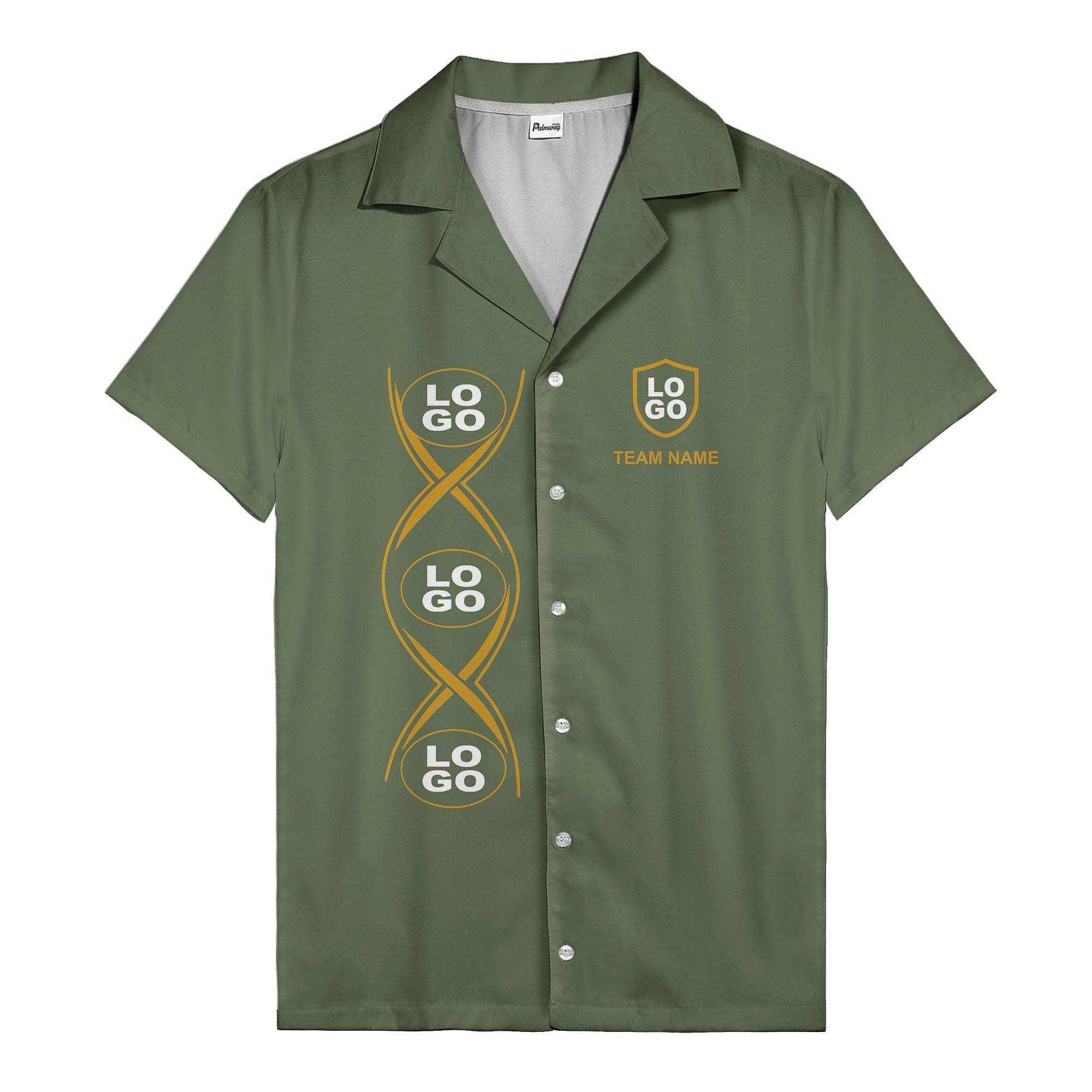 infinity symbol & shield crest black gold hawaiian shirt for men