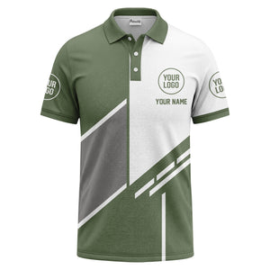 modern diagonal stripe custom logo men's golf polo shirt
