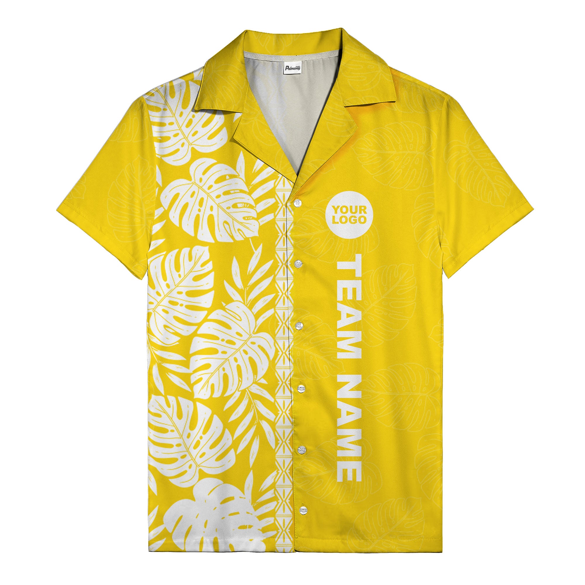 monstera leaf repeat black white graphic hawaiian shirt for men