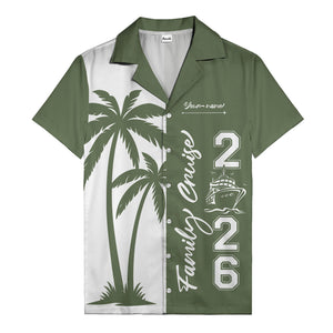 palm tree cruise ship family vacation graphic hawaiian shirt