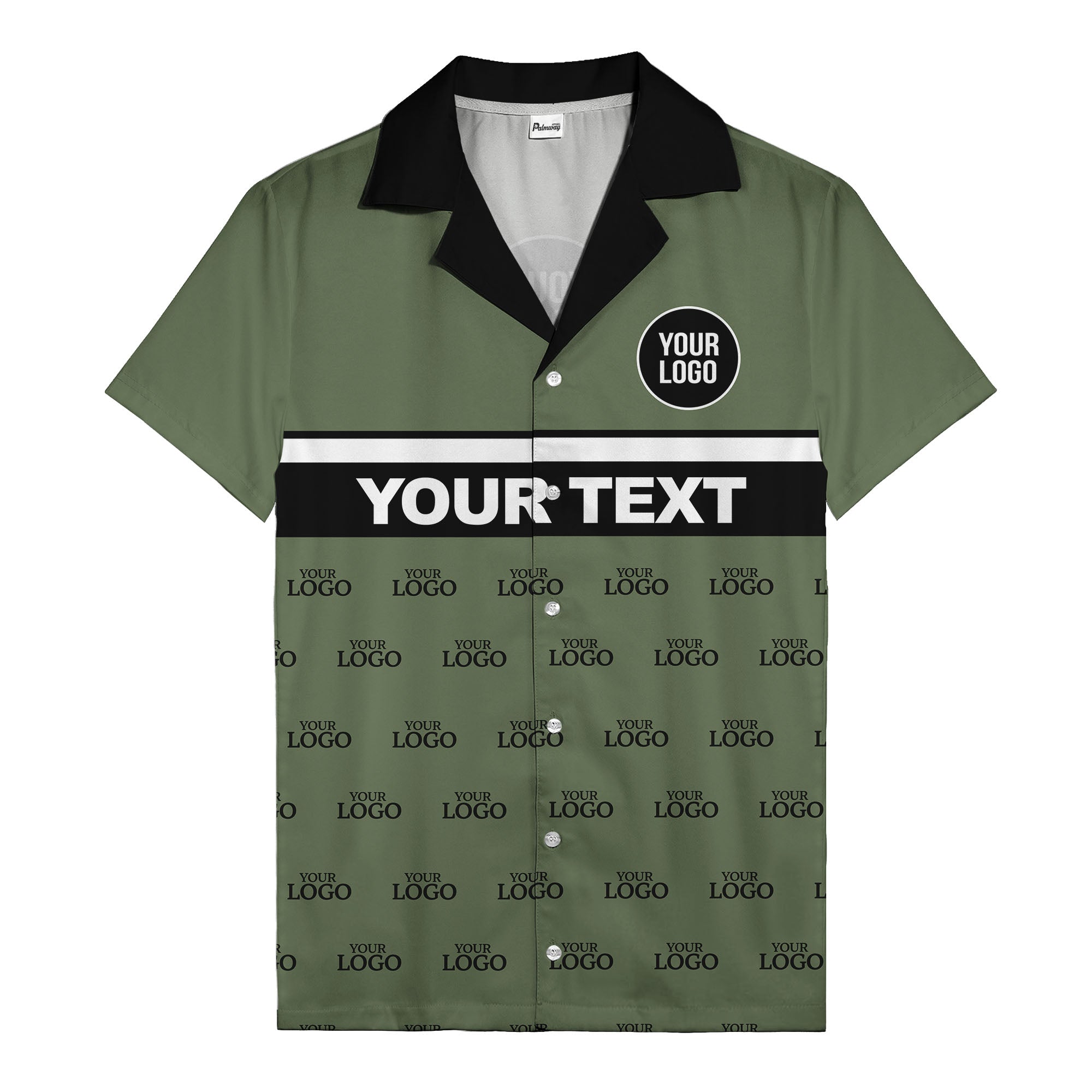 personalized logo & text striped hawaiian shirt for teams