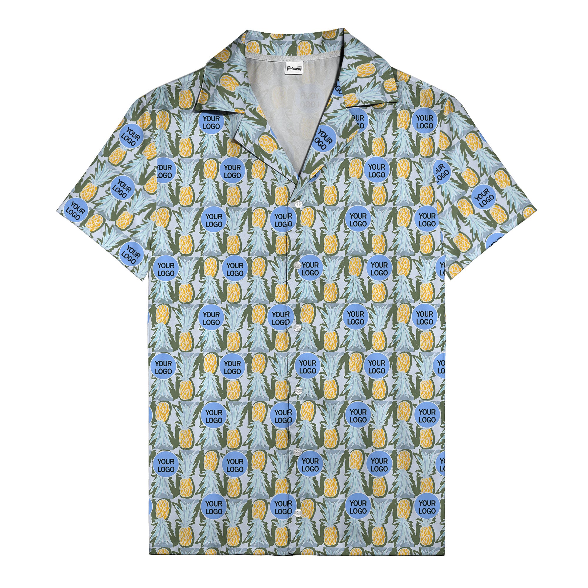 pineapple repeat & custom logo aloha hawaiian shirt
