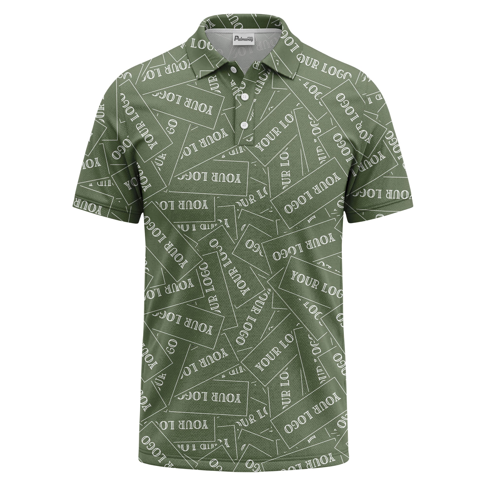 repeat your logo on black ground custom polo shirt