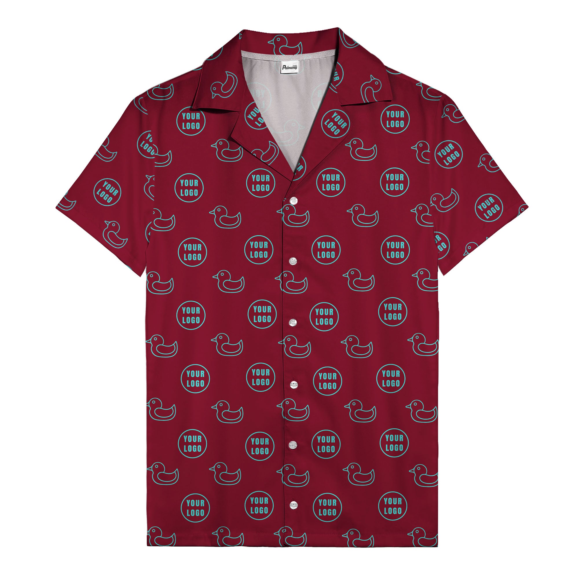 rubber duck & custom logo repeat pattern hawaiian shirt