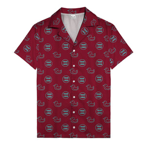 rubber duck & custom logo repeat pattern hawaiian shirt