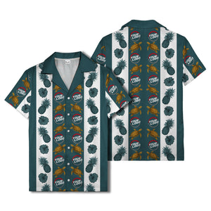 sea turtles & pineapple hibiscus striped hawaiian shirt
